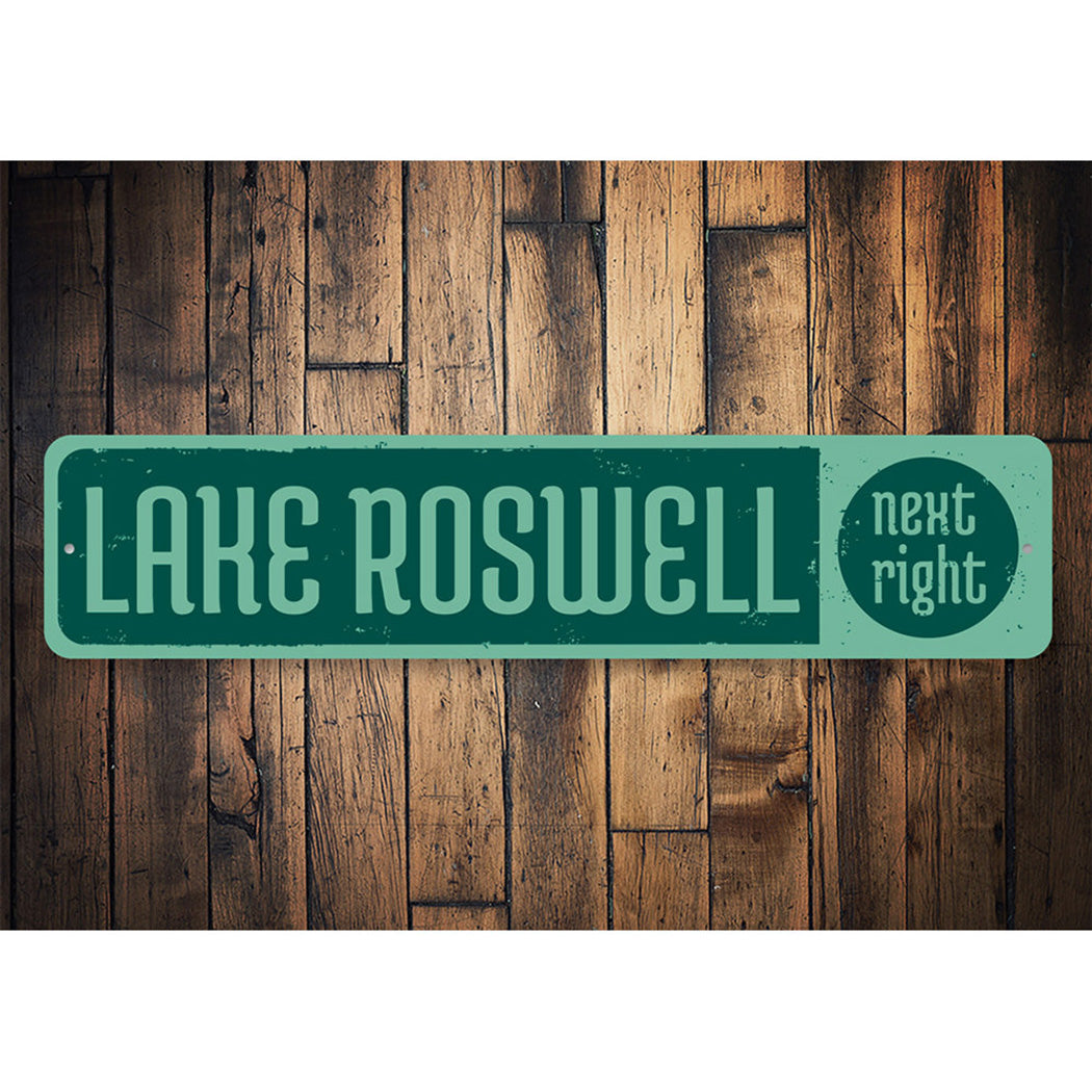 Lake Next Right Sign