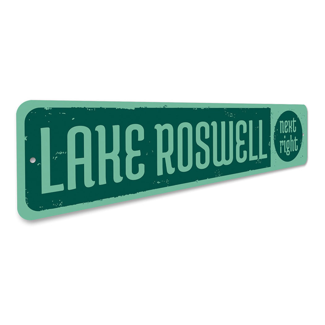 Lake Next Right Sign