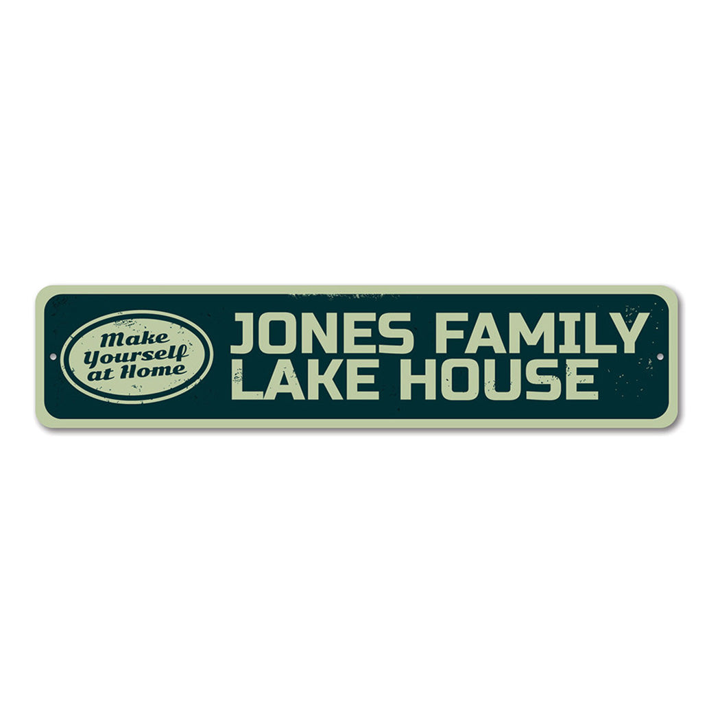 Make Yourself at Home Lake Metal Sign
