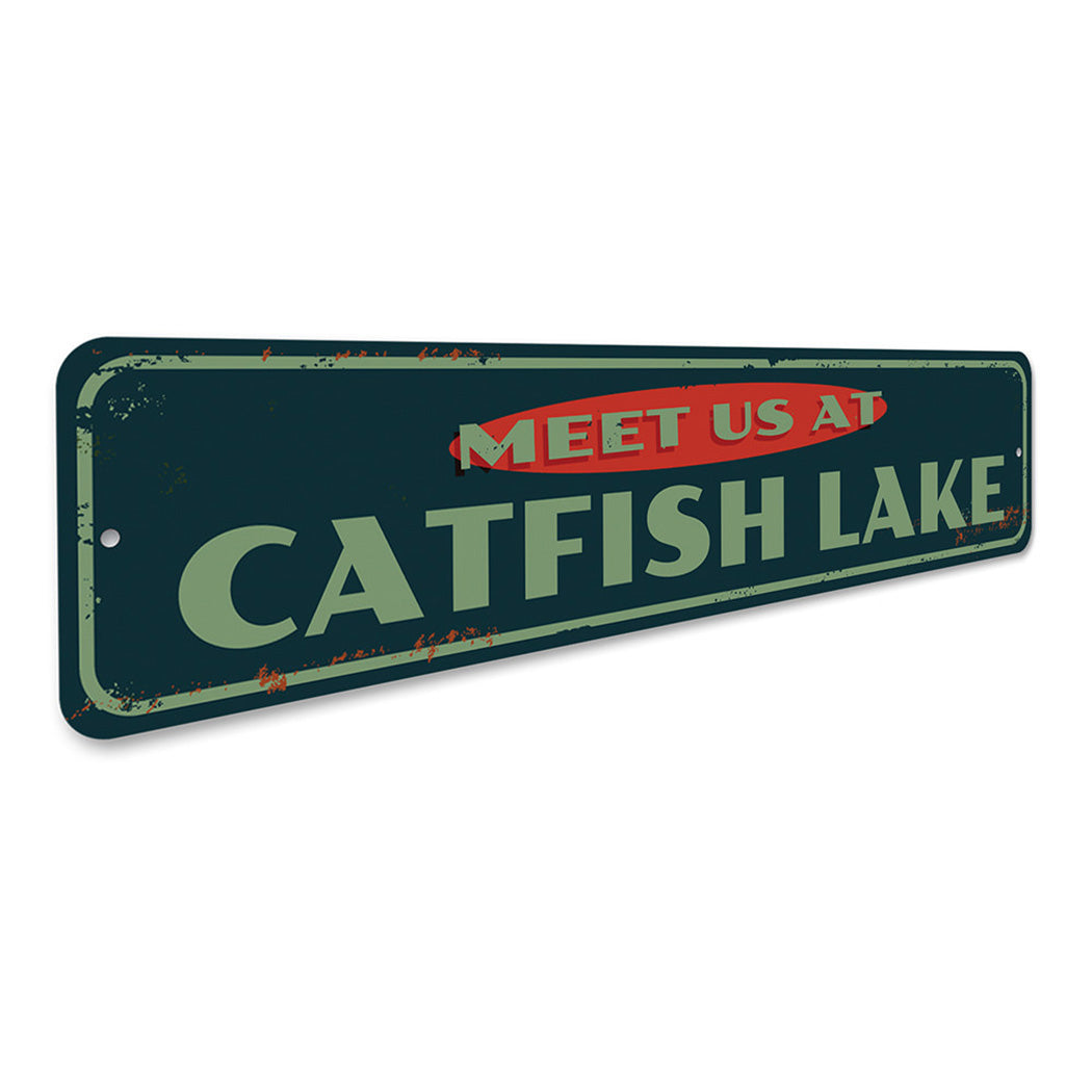 Meet Us At Lake Name Sign
