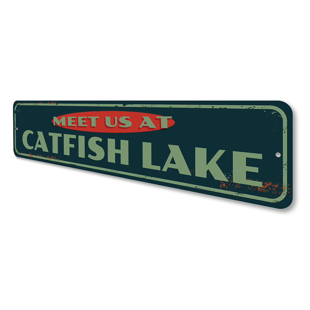 Meet Us At Lake Name Sign