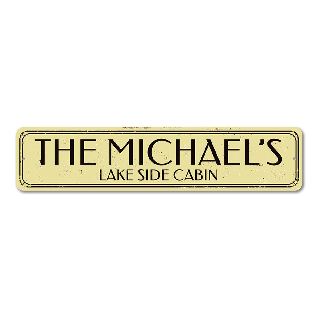Lake Cabin Metal Sign