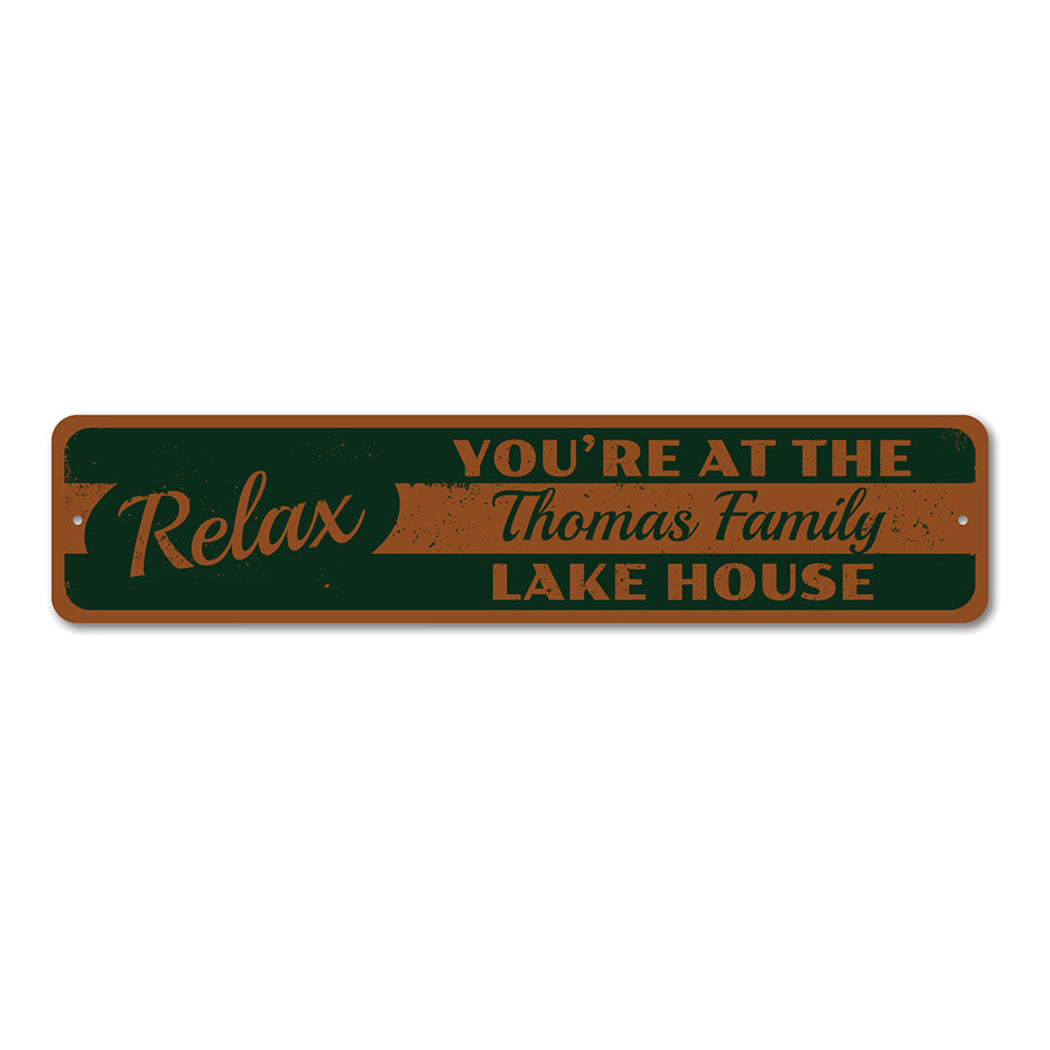 Relax Lake Metal Sign