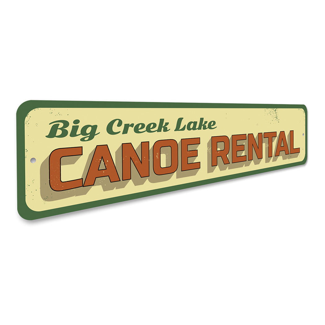 Lake Canoe Rental Sign