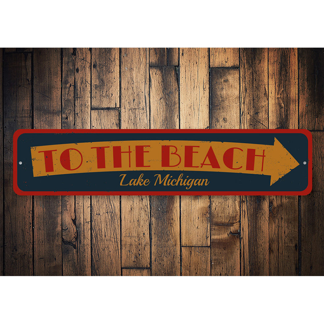 Lake Beach Arrow Sign