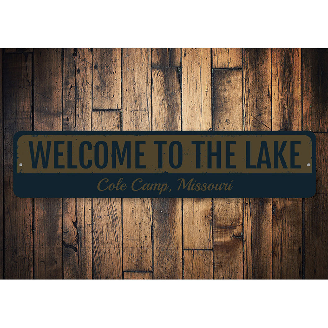 Vintage Lake Welcome Sign