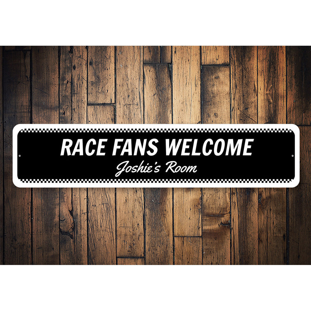 Welcome Race Fans Sign