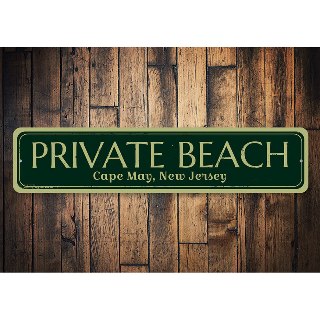 Private Beach Location Sign