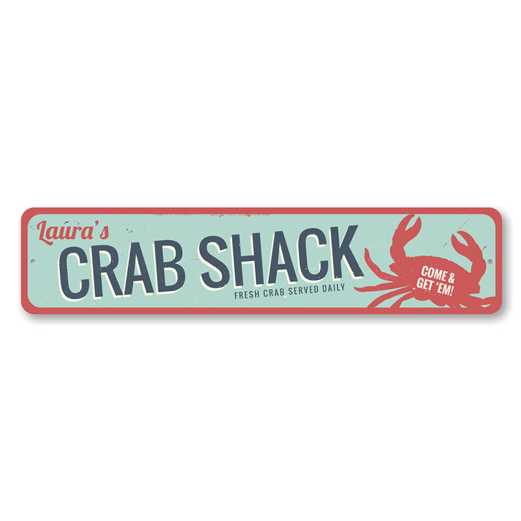 Fresh Crab Metal Sign