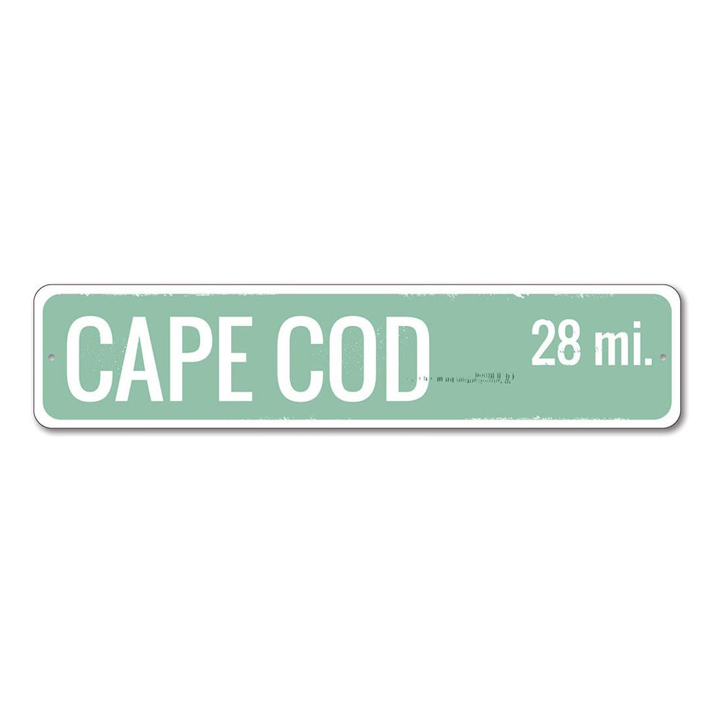Beach Location Mileage Metal Sign