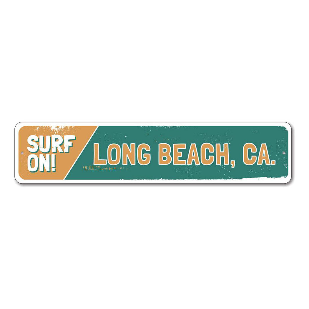 Surf On Metal Sign