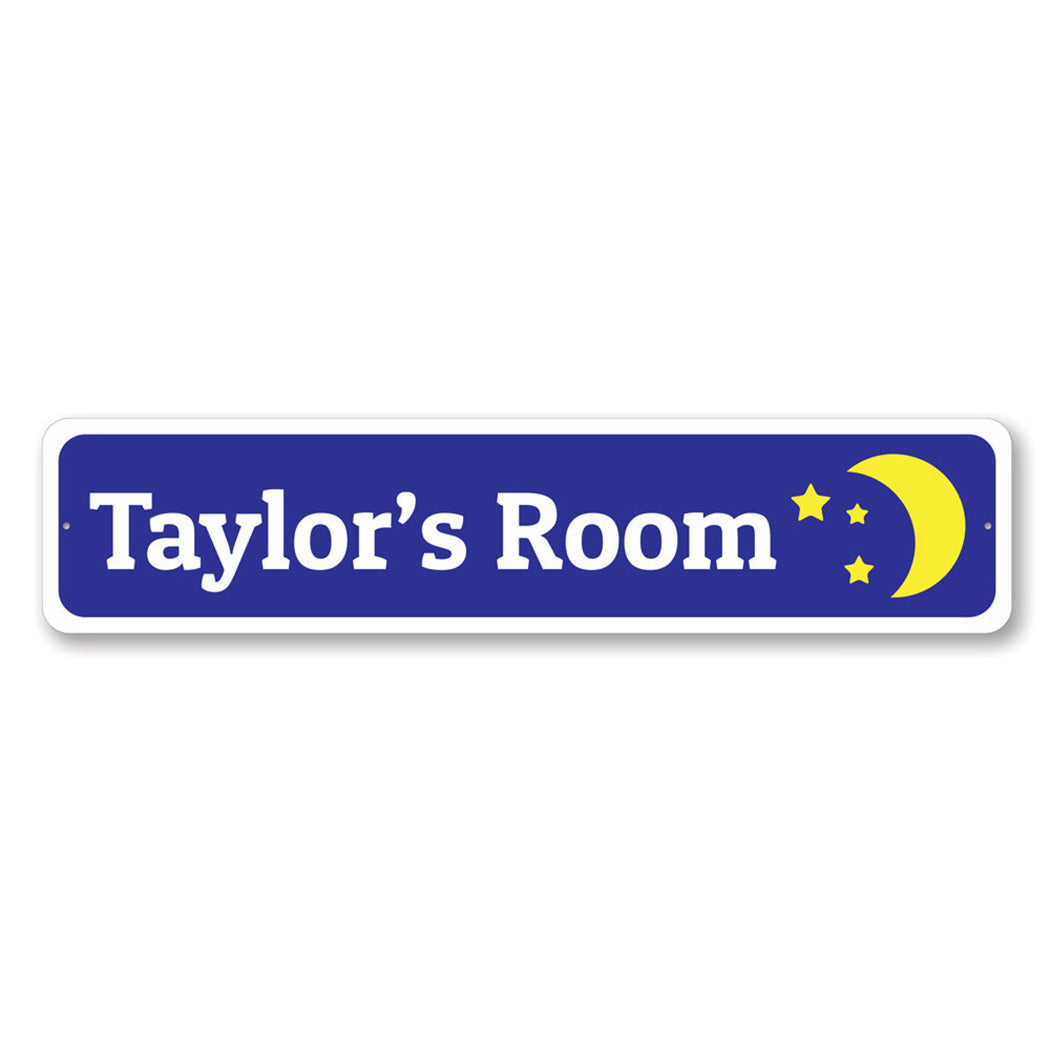 Moon and Stars Metal Sign