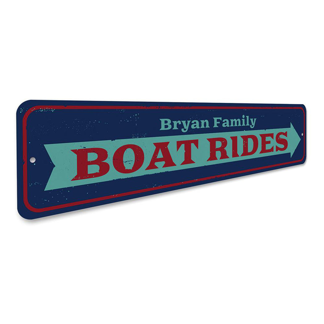 Boat Rides Arrow Sign