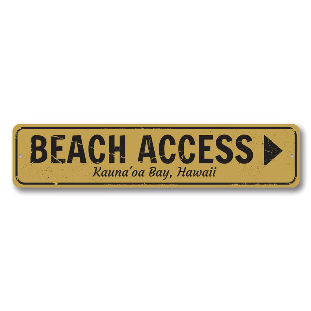 Beach Access Arrow Metal Sign