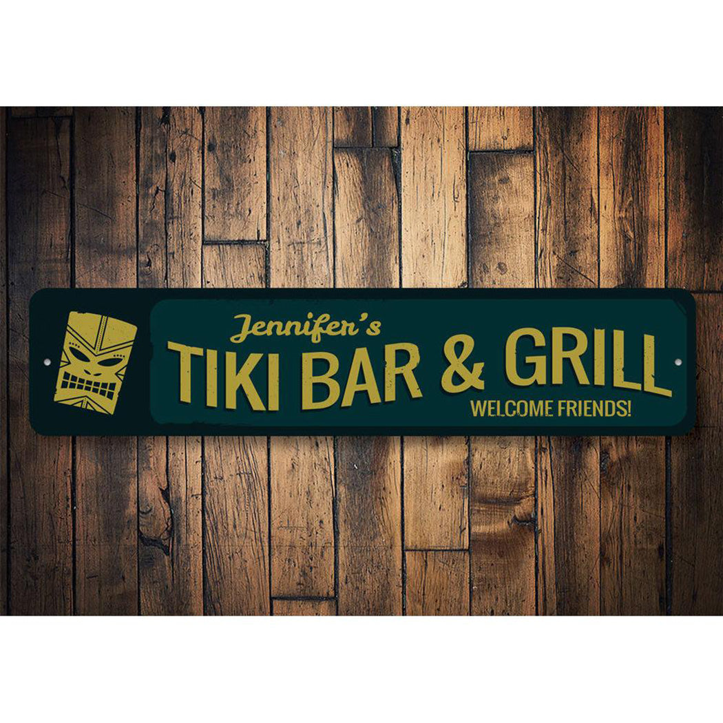 Welcome Tiki Bar and Grill Sign