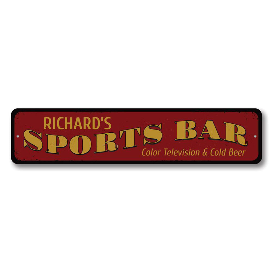 Sports Bar Name Metal Sign