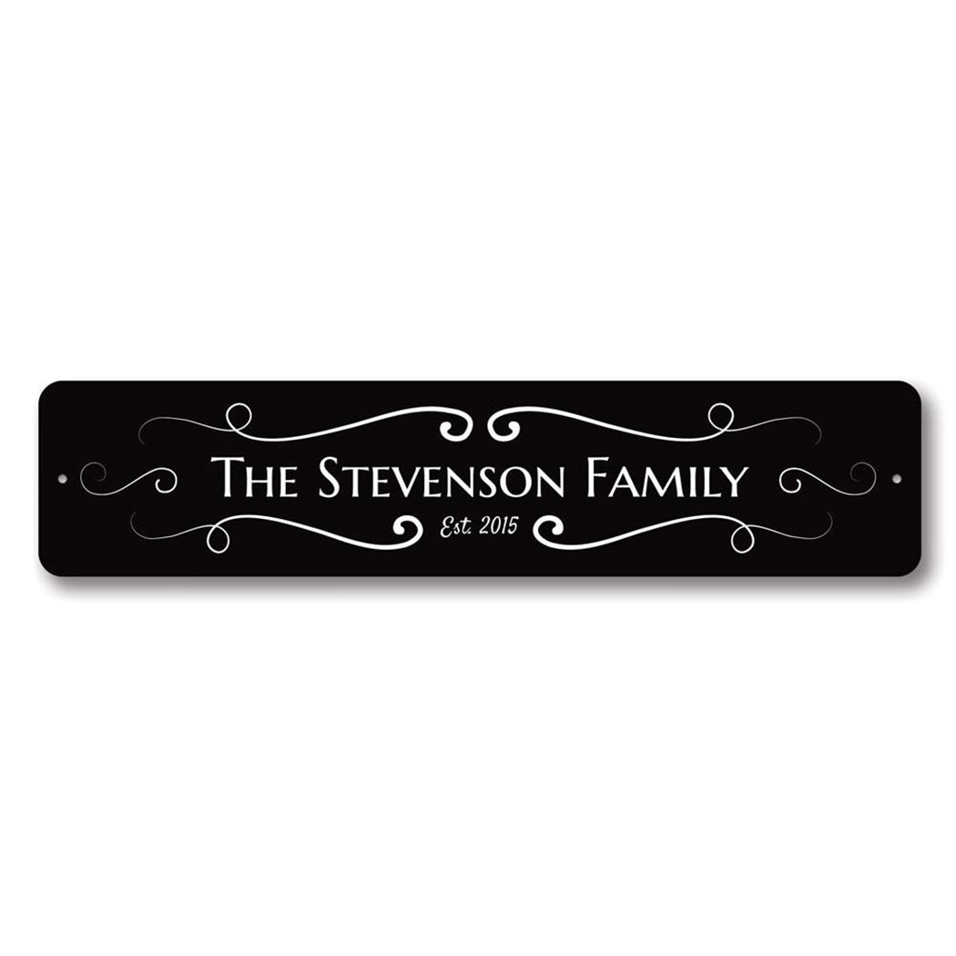 Last Name Metal Sign
