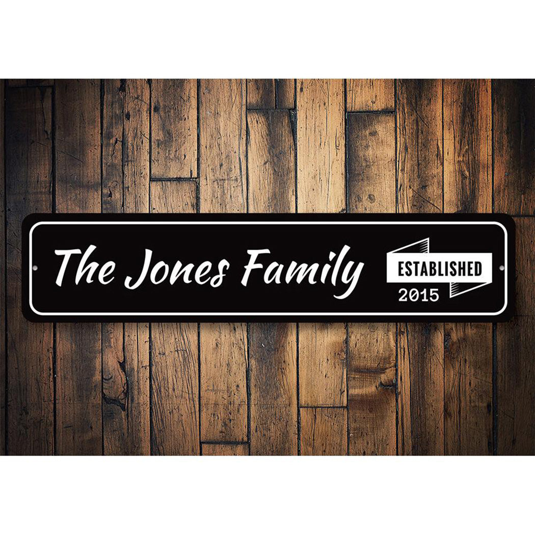 Family Name Established Sign