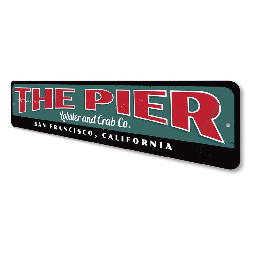 Pier Lobster & Crab Company Sign