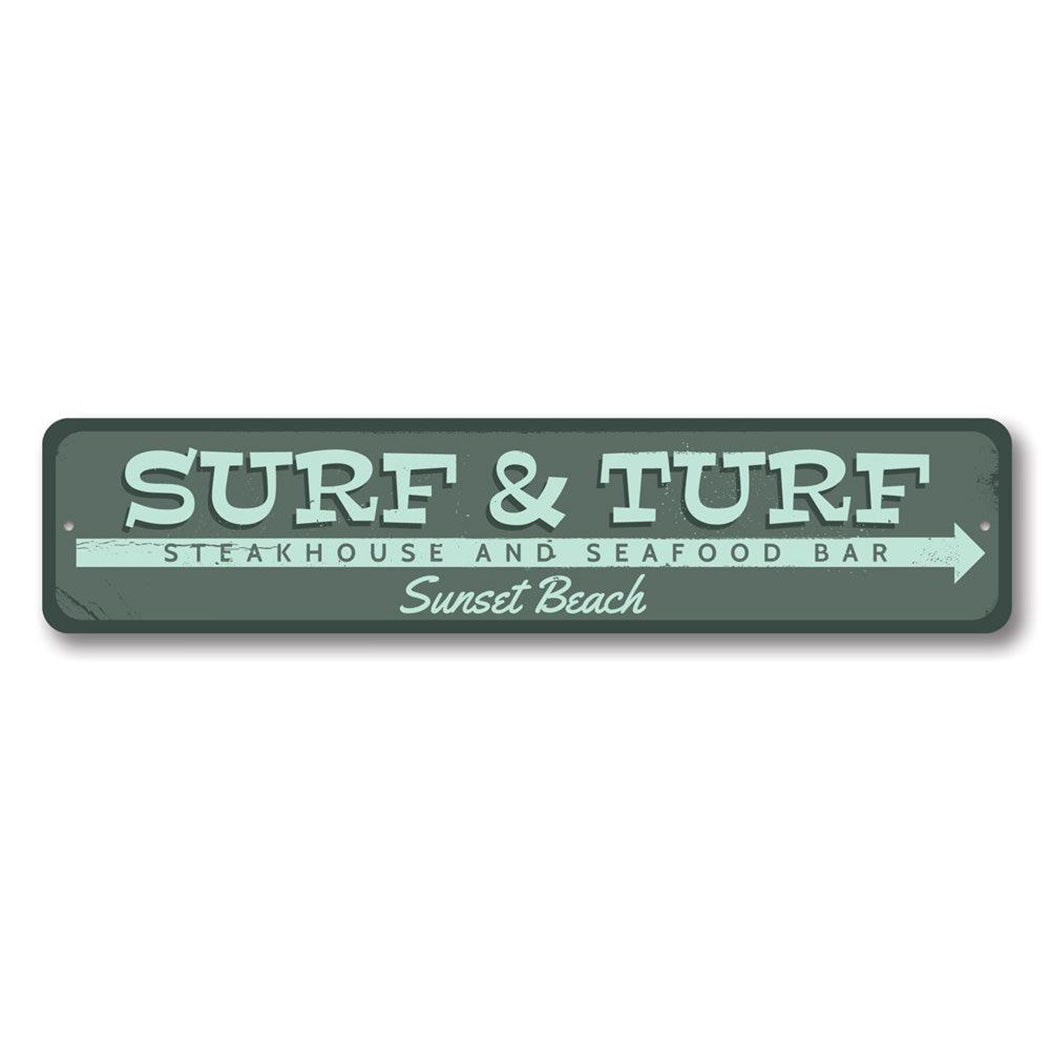 Surf & Turf Metal Sign