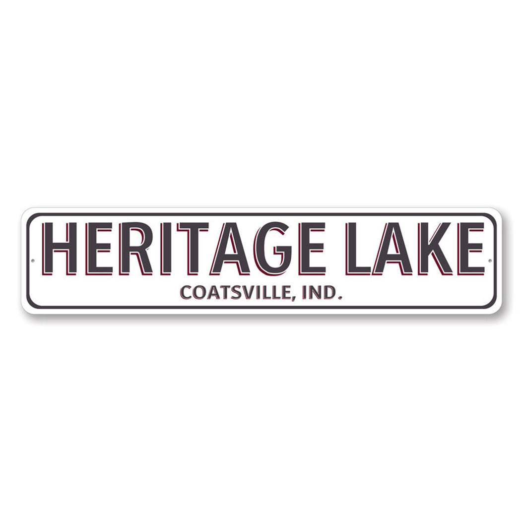 Lake House City State Metal Sign