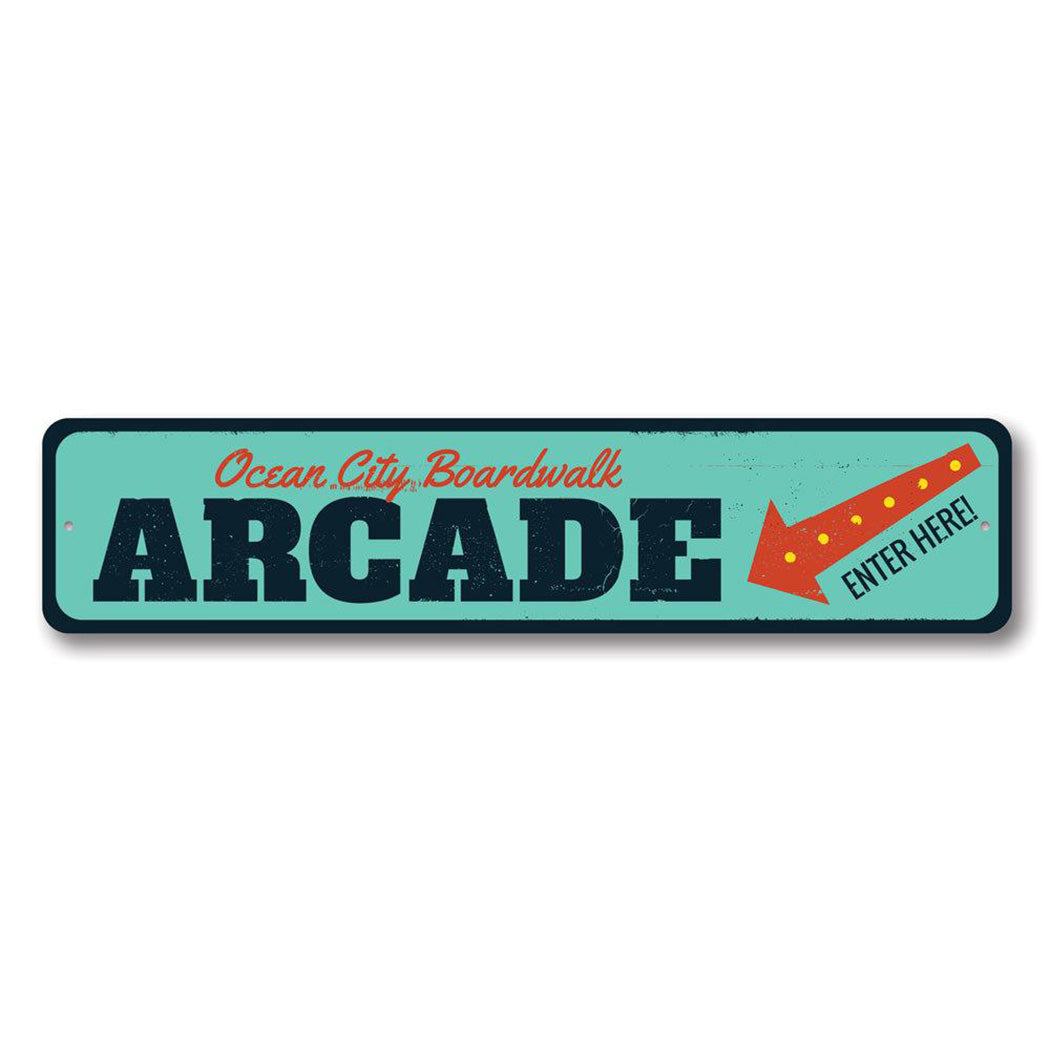 Boardwalk Arcade Metal Sign