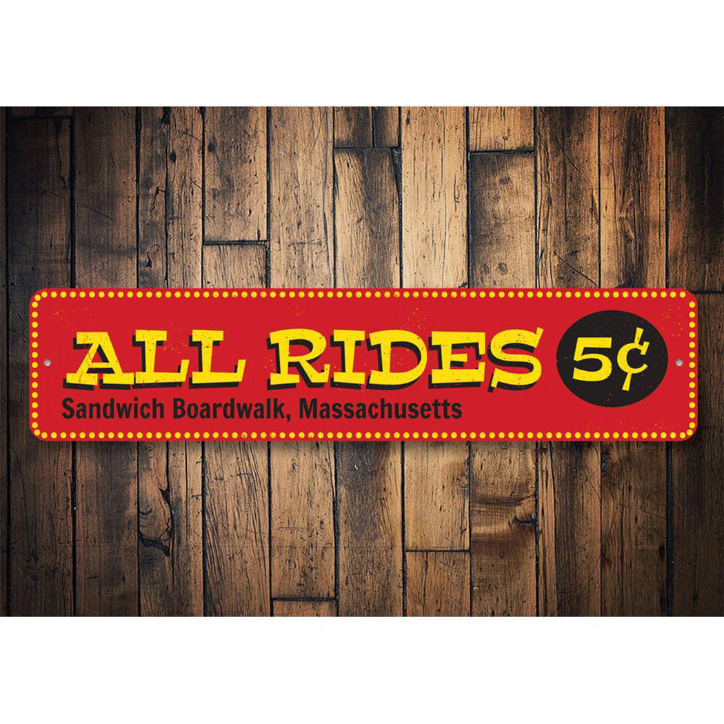 Boardwalk Rides Sign