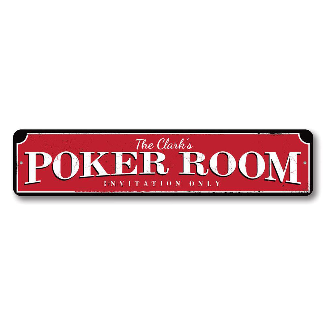 Poker Room Metal Sign