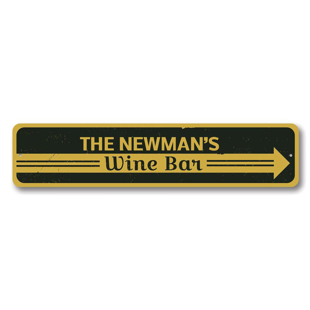 Wine Bar Arrow Metal Sign
