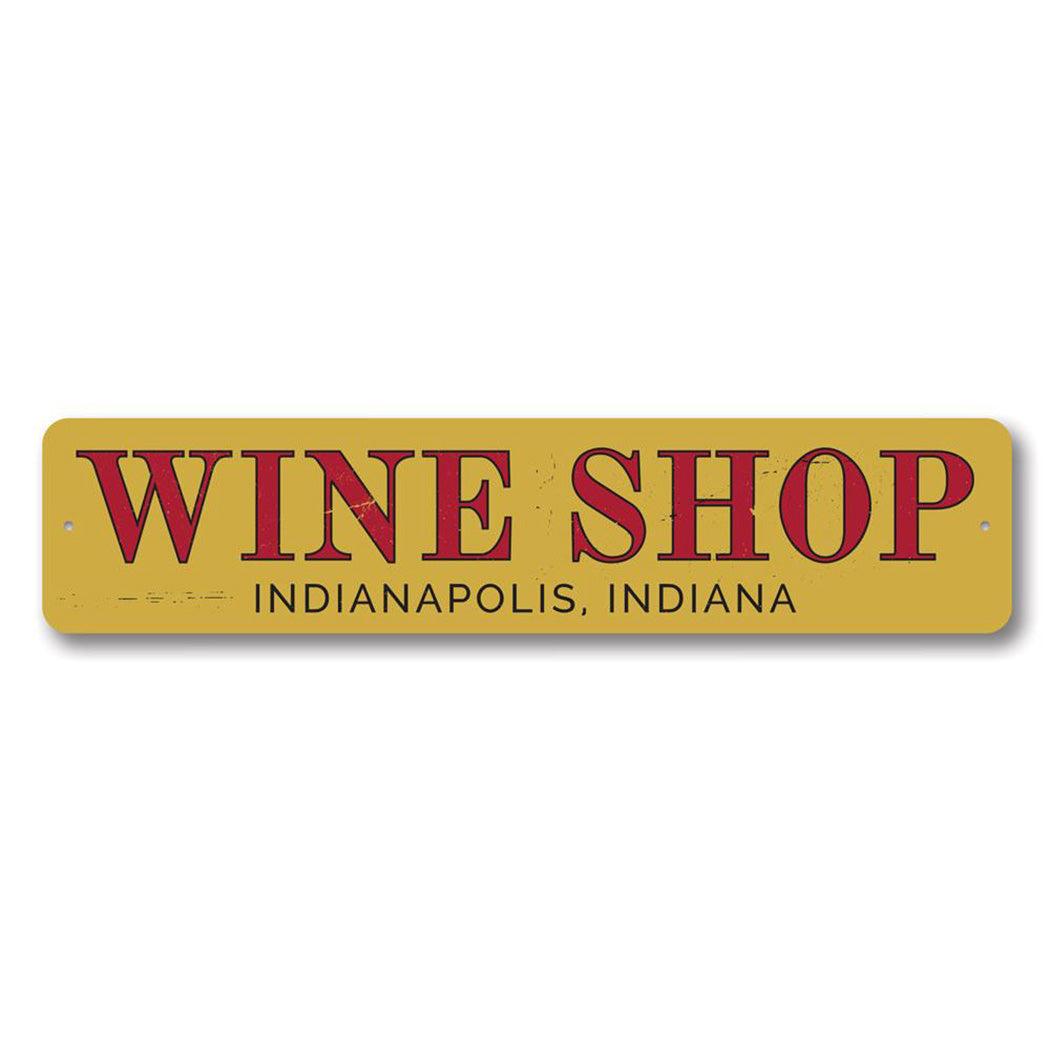 Wine Shop Name Metal Sign