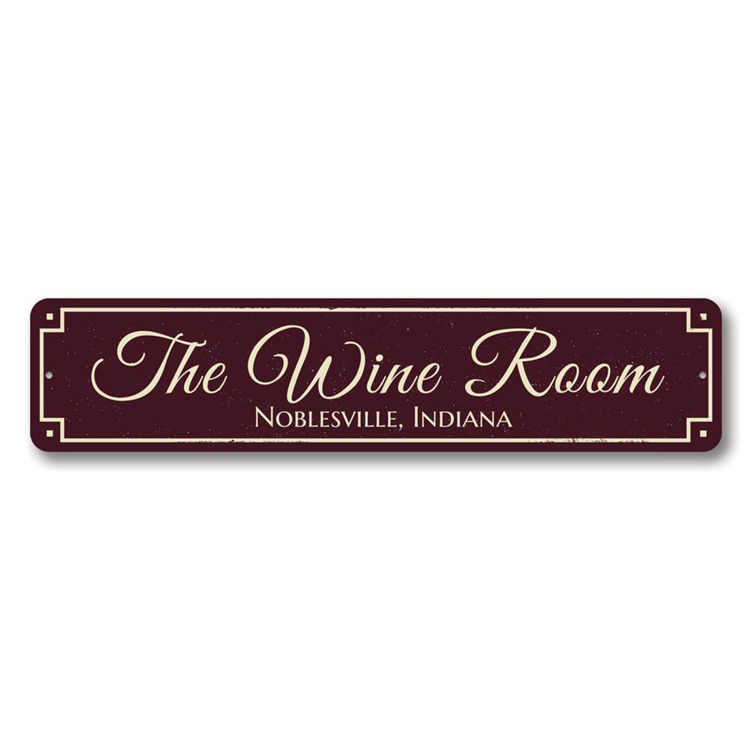 The Wine Room Metal Sign