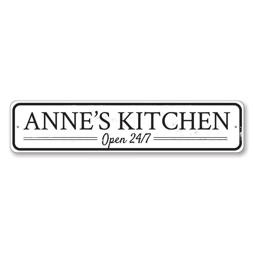 Kitchen Open Metal Sign