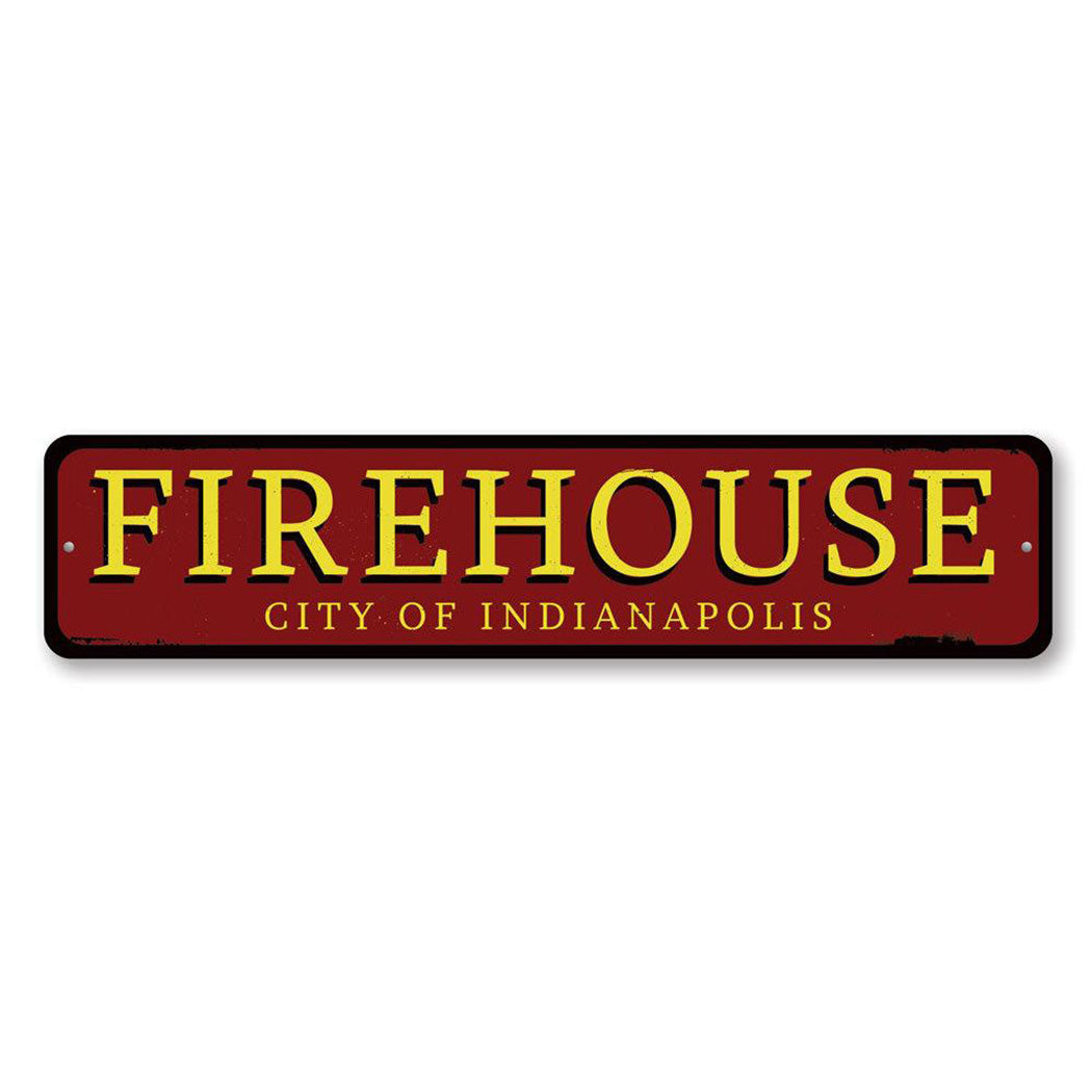 Firehouse City Metal Sign