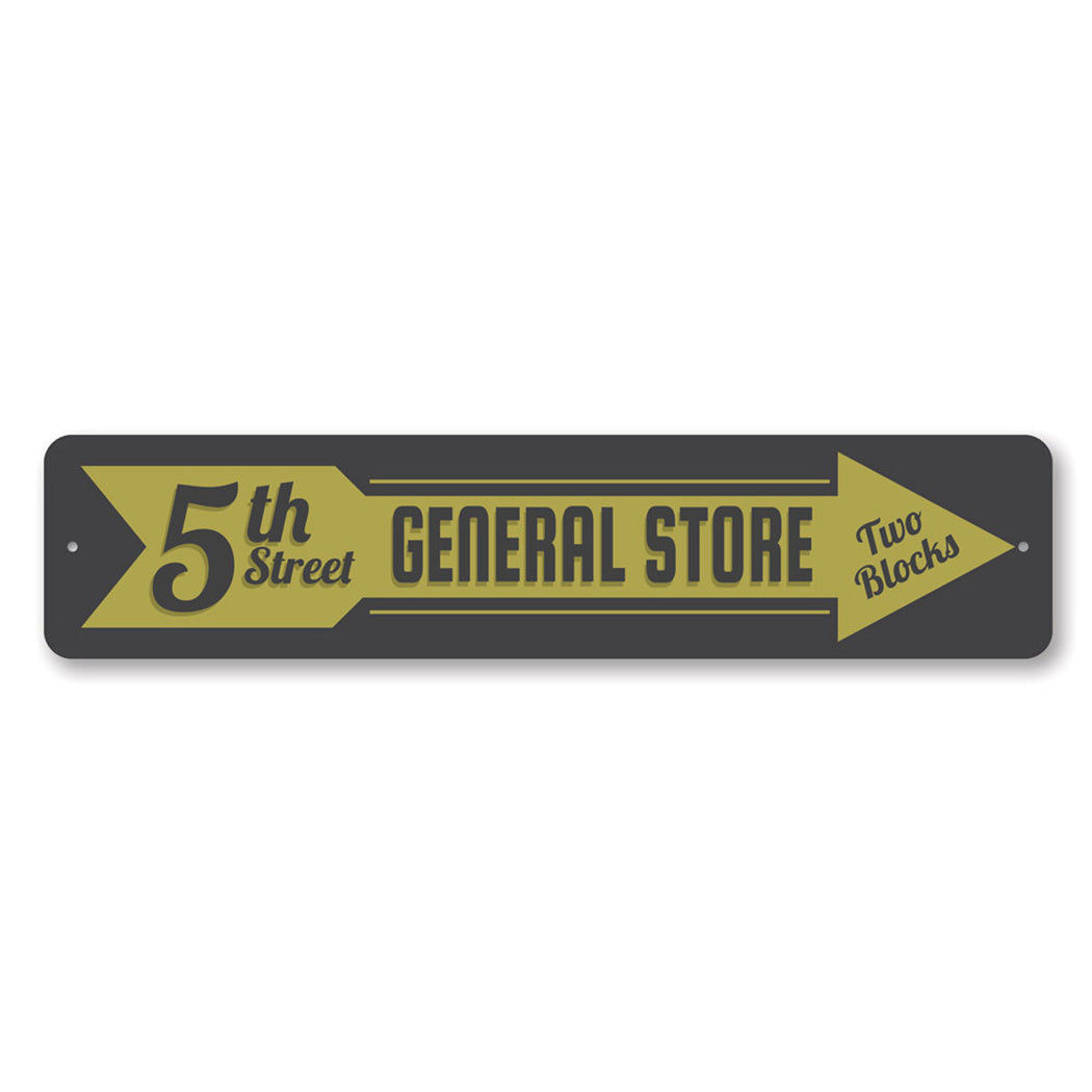 General Store Pointing Arrow Sign