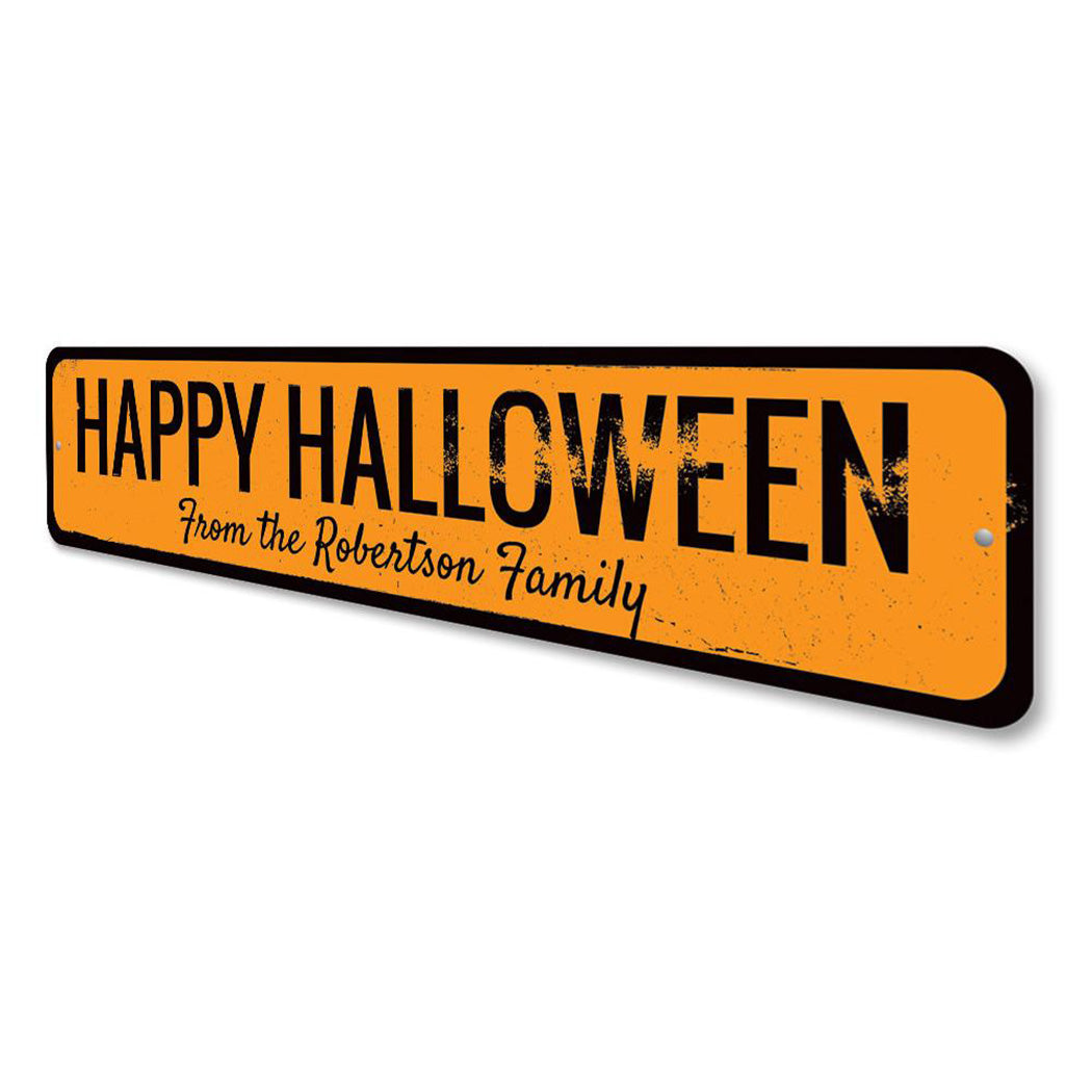 Happy Halloween Family Name Sign