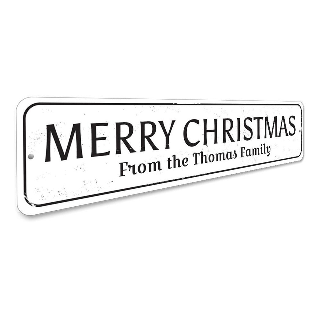 Merry Christmas Family Name Sign