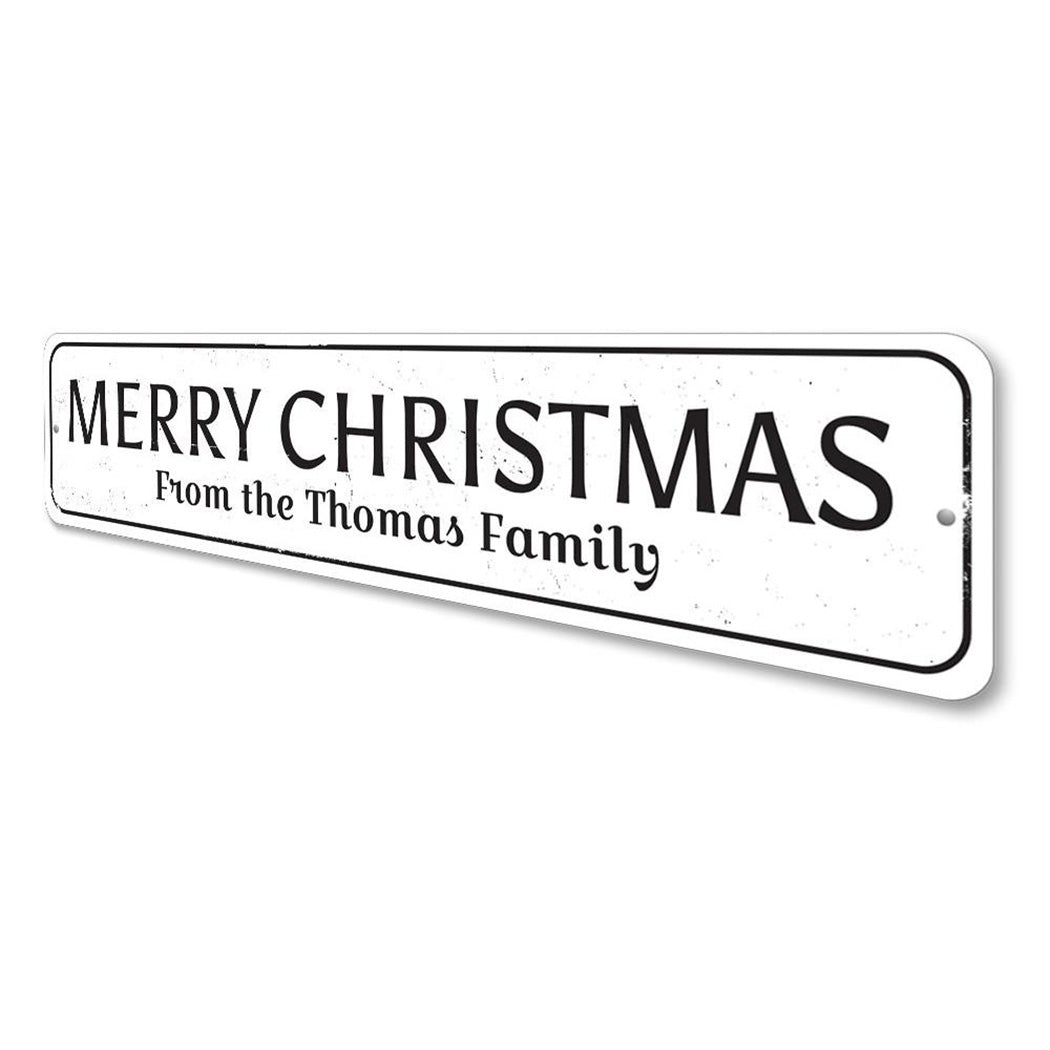 Merry Christmas Family Name Sign