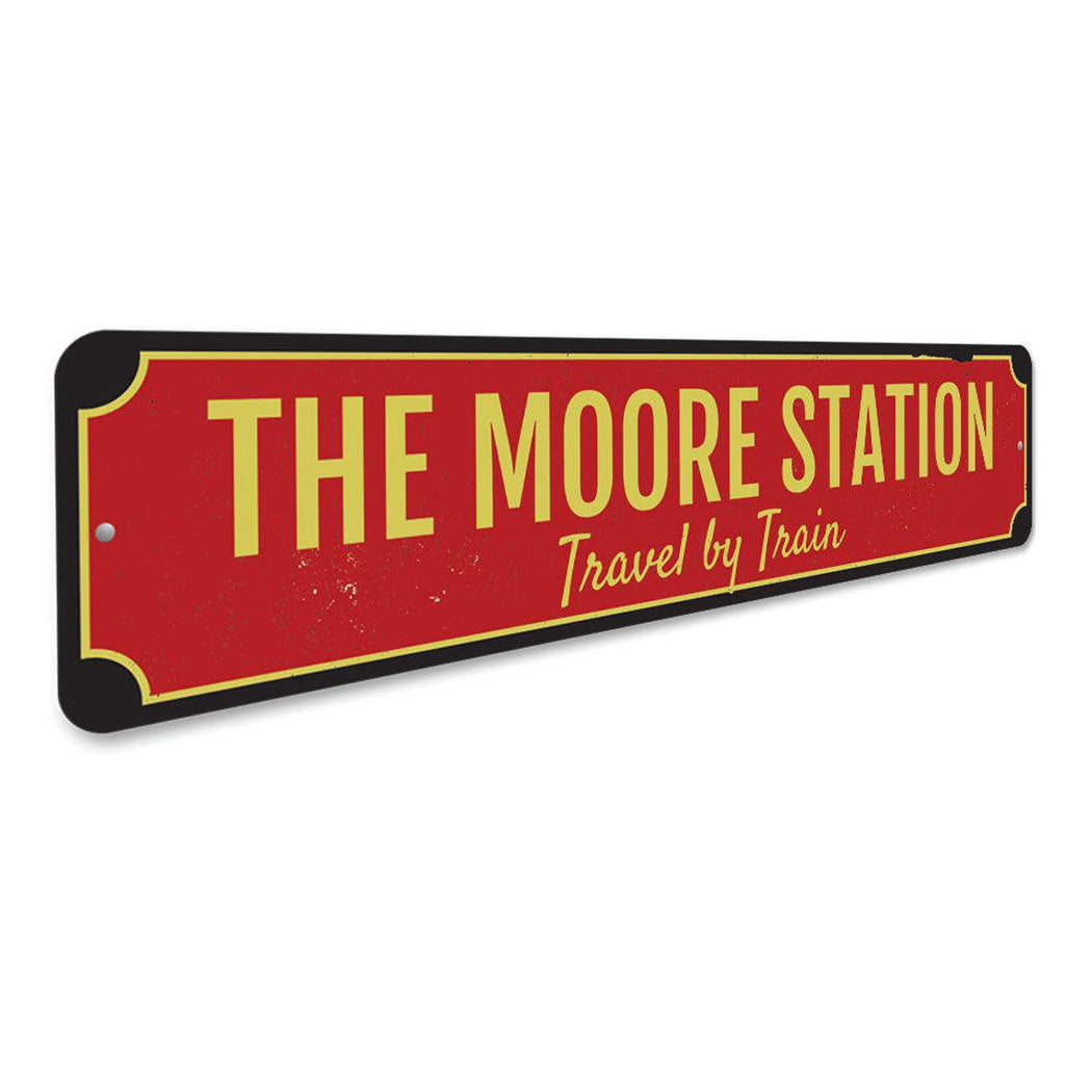 Family Train Station Sign