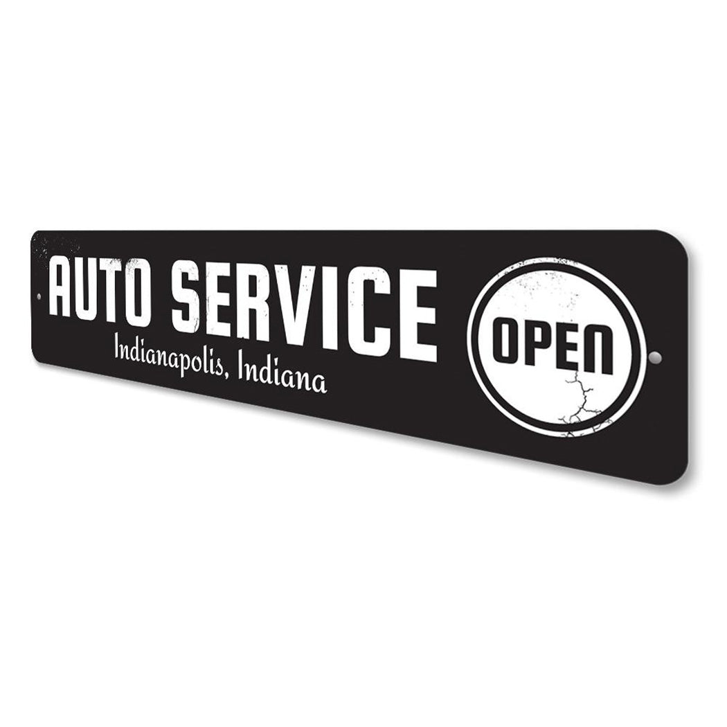 Open Auto Service Sign