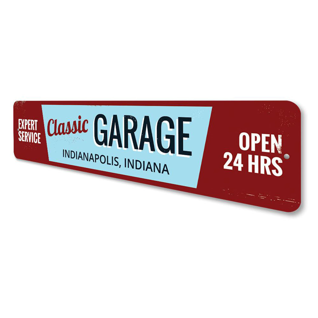 Classic Garage City State Sign