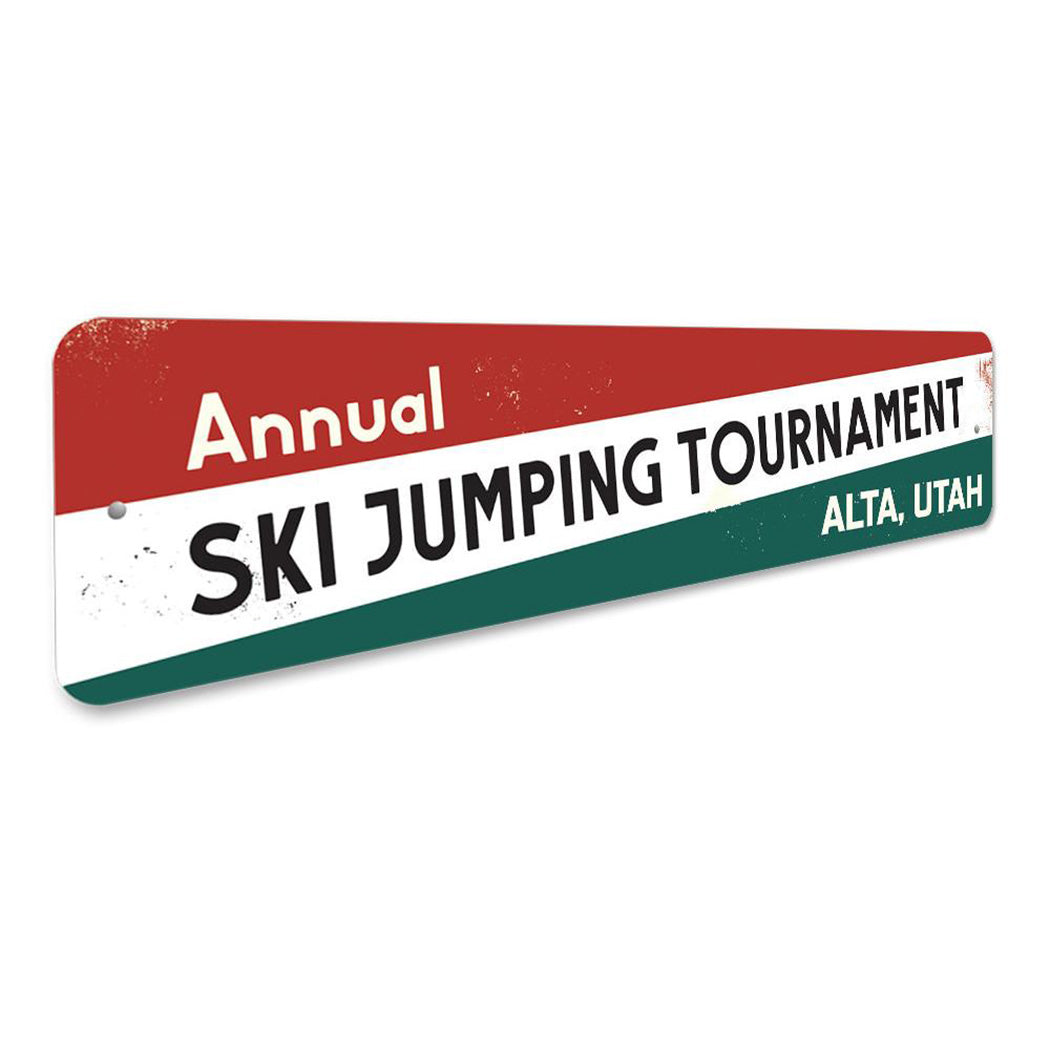 Annual Ski Jumping Tournament Sign