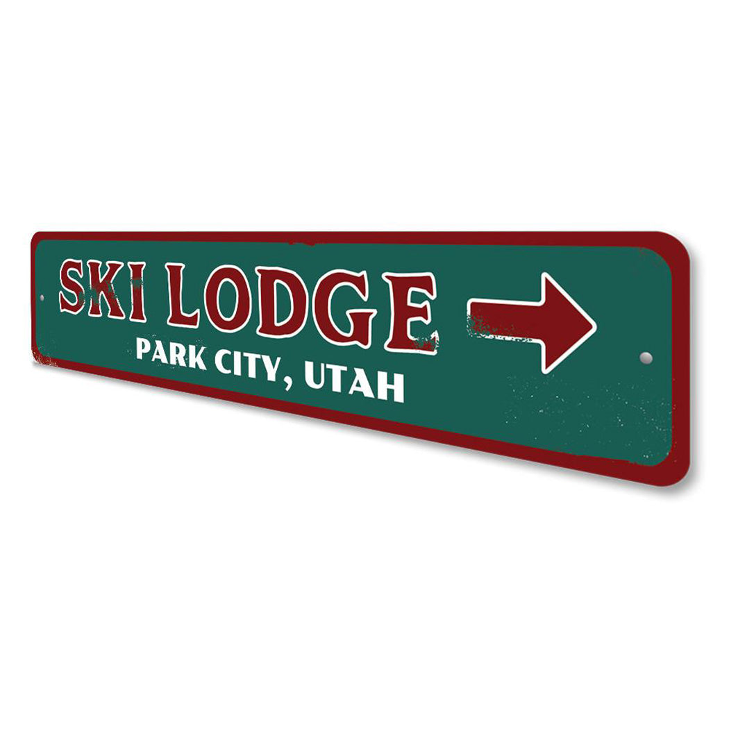 Ski Lodge Arrow Sign