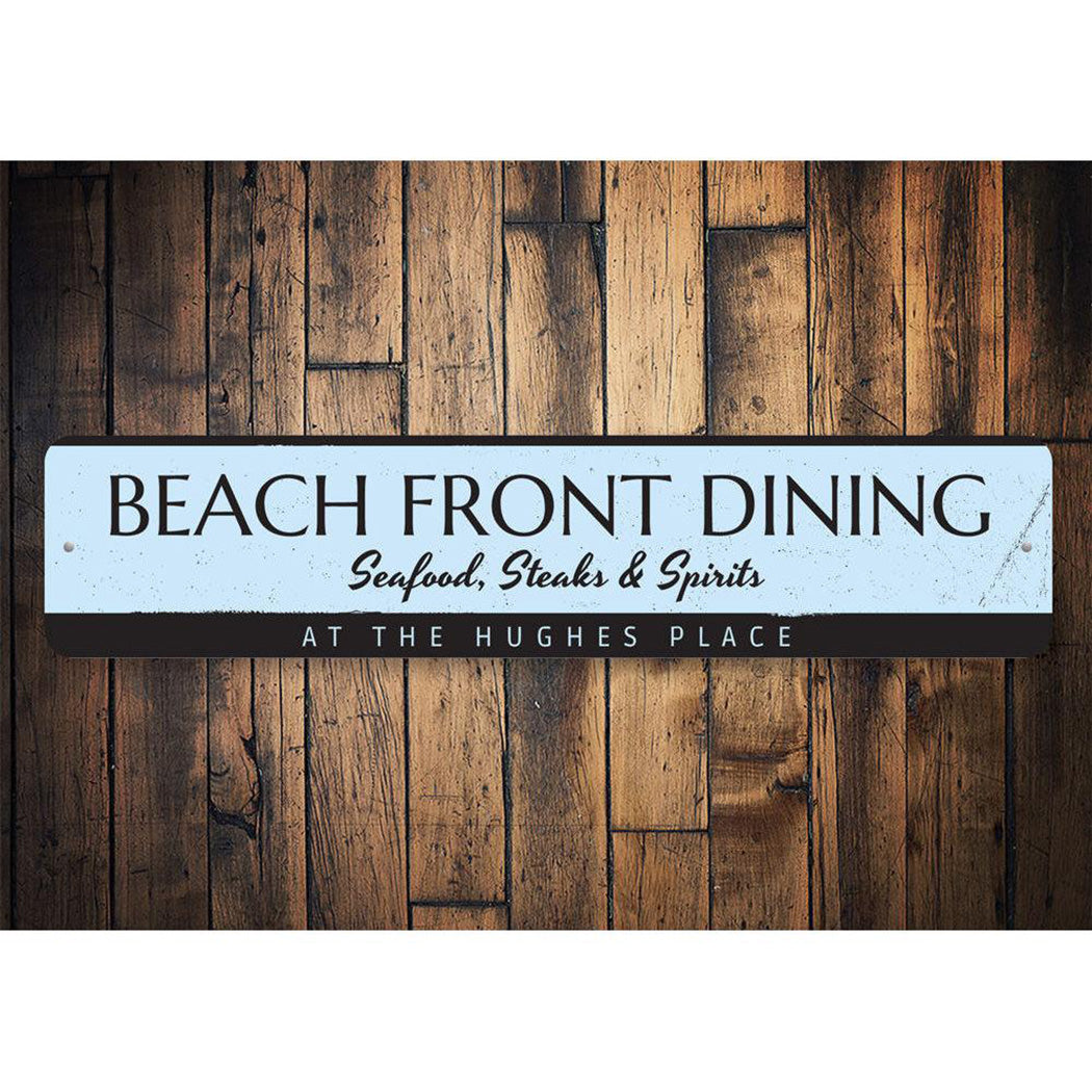 Beach Front Dining Sign