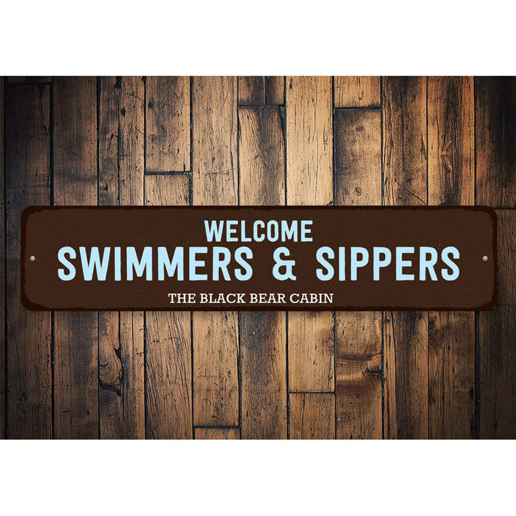 Welcome Swimmers & Sippers Sign