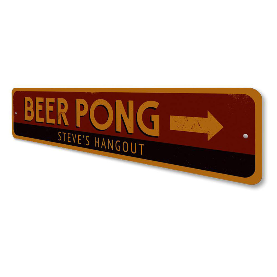 Beer Pong Arrow Sign