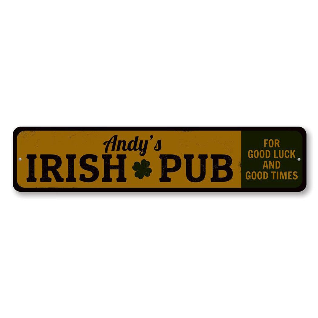 Irish Pub Shamrock Metal Sign