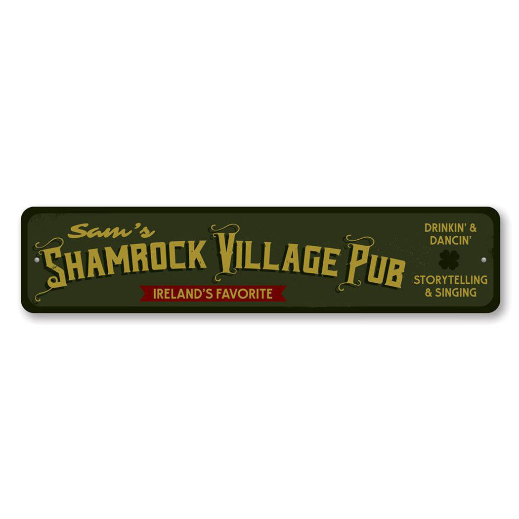 Shamrock Village Pub Metal Sign