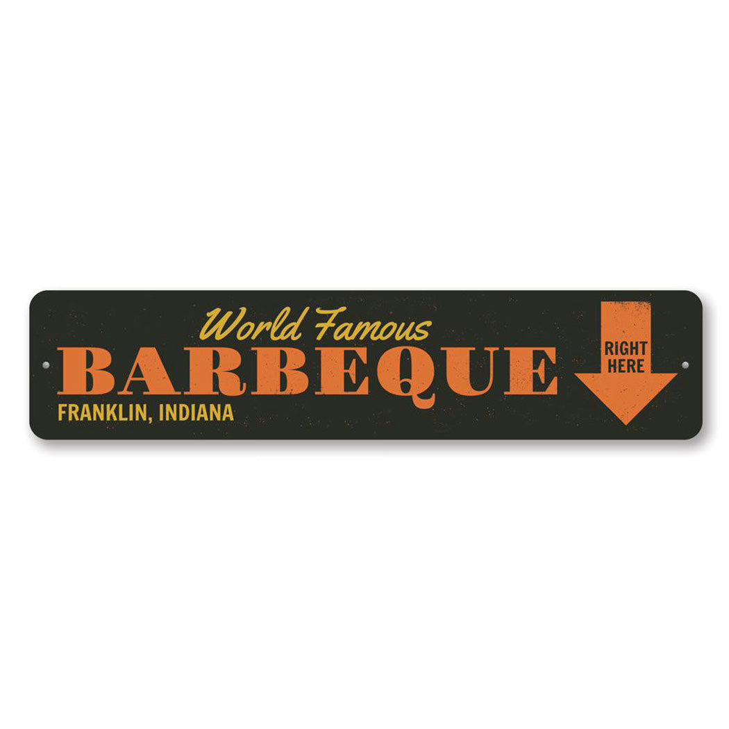 World Famous Barbecue Metal Sign