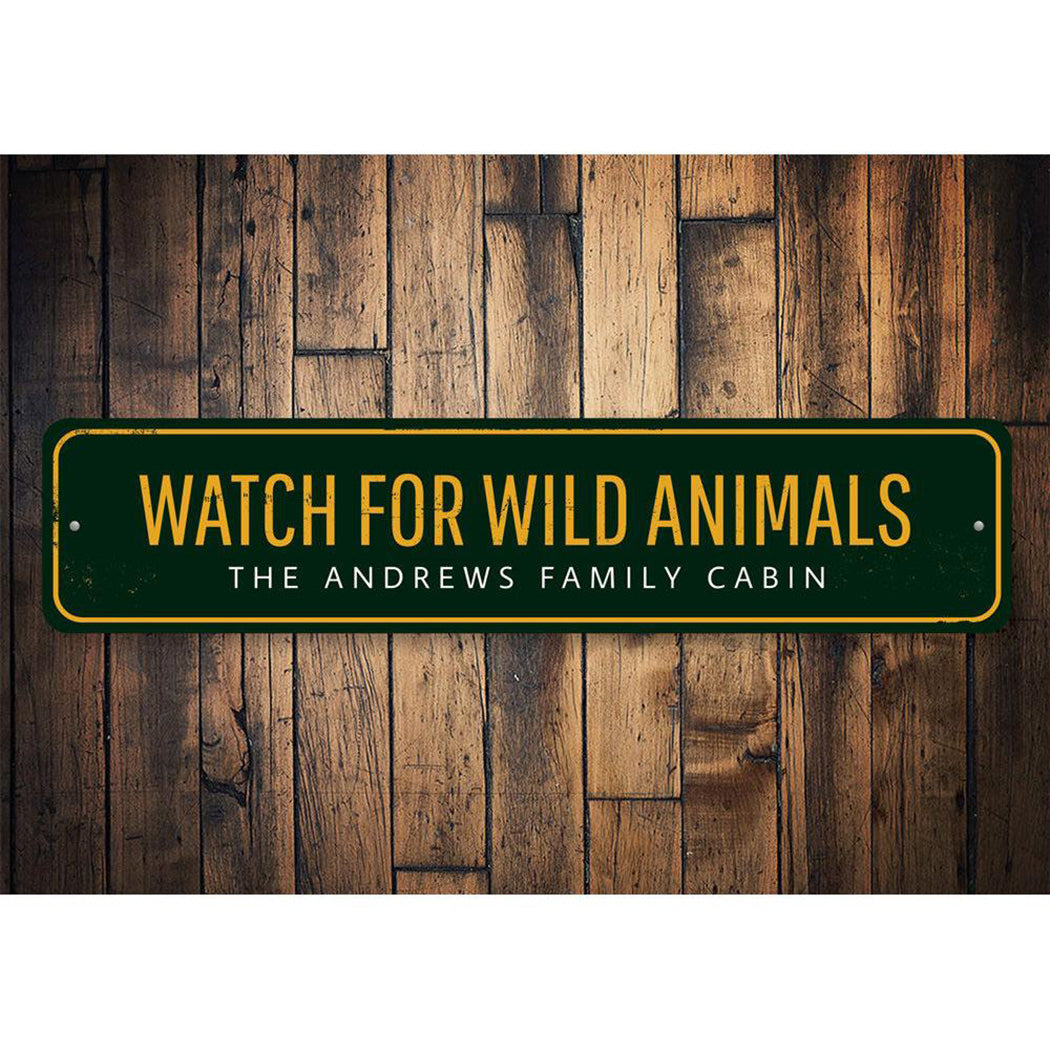 Watch For Wild Animals Sign