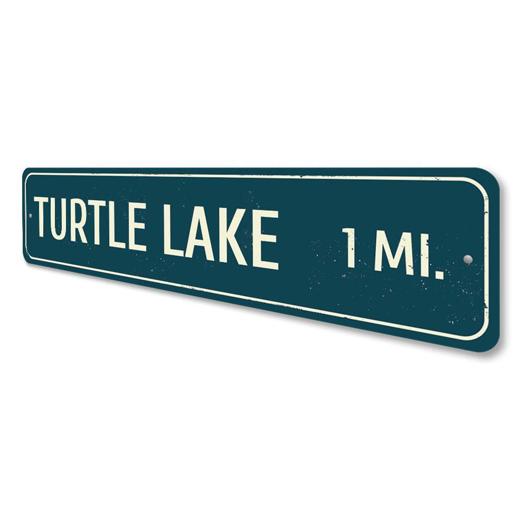 Lake Distance Sign